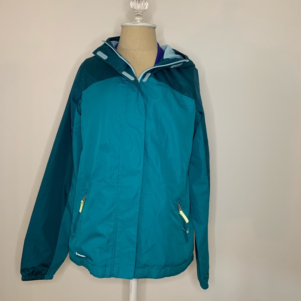 Champion windbreaker spring blue teal hood BNWT